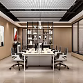 Modern Public Office Space Interior With Open Layout Bookshelves Desks And Art Decor