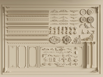 French plaster line 3d model