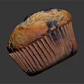 Homemade Style Golden Fluffy Blueberry Muffin With Fresh Blueberries And Paper Liner