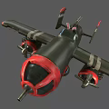Vintage Fighter Aircraft With Green Body Red Nose And Shark Mouth Design