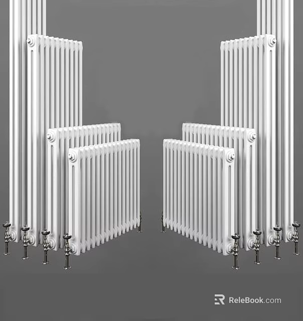 Modern White Home Heating Radiators With Stylish Design For Indoor Living Spaces 3d model 