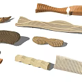 Stylish Outdoor Chairs with Wooden Striped Design and Curved Ergonomic Shapes