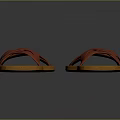 Red Cross Strap Slippers With Brown Sole For Casual Comfortable Wear