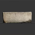 Rectangular Stone Trough With Natural Texture On Stone Slab Base 3d model