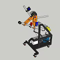 Industrial Mobile Mechanical Arm Equipment With Control Panel And Display Screen 3d model