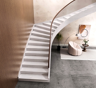 modern staircase corner curved staircase 3d model