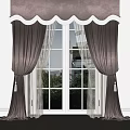 Modern Fabric Curtain Color-block Curtain 3d model