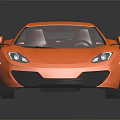 Orange Sports Car With Sleek Design Sunroof And Reflective Surface On Black Background