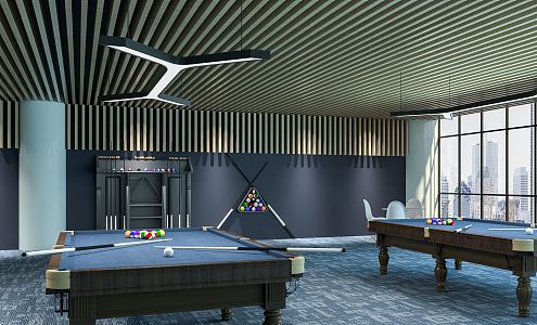 Modern Billiard Room 3d model