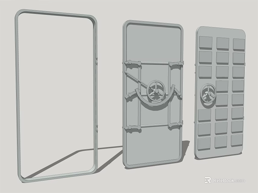 Reinforced Security Doors With Secure Lock Mechanism And Panel Designs 3d model