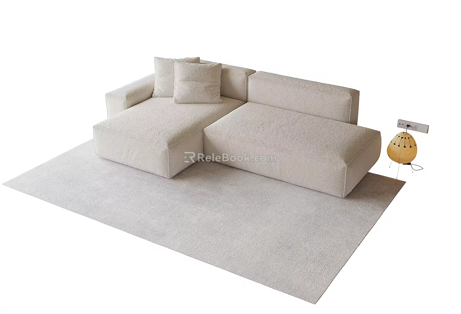 Modern corner sofa carpet 3d model