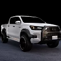 White Modern Double Cab Pickup Truck Exterior With Off Road Black Wheels