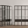 Modern Display Cabinet With Black Frame Glass Doors And Minimalist Design