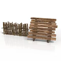 Rustic Wooden Fence Structure With Vertical Slat And Horizontal Plank Designs