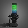 HyperX Black Speaker With Green Blue Gradient RGB Lighting And Stable Stand Base 3d model