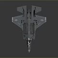 Gray Modern Stealth Fighter Jet Model With Sleek Design And Landing Gear