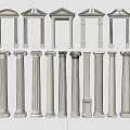 Classical Roman Columns Featuring Various Architectural Styles And Ornate Capitals 3d model