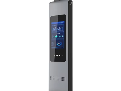 Public Facility Interactive Touch Screen Device With Data Display Interface 3d model