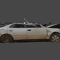 a squashed car 3d model