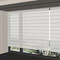 White Roman Blinds Enhance Modern Room with Large Windows Natural Light and Green View