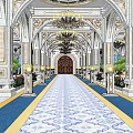 Sacred Religious Sanctuary Interior With Ornate Decorations Stained Glass Windows Comfortable Sofas And Patterned Carpets