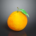 Fresh Ripe Orange with Green Leaf on Dark Background Vibrant Citrus Fruit