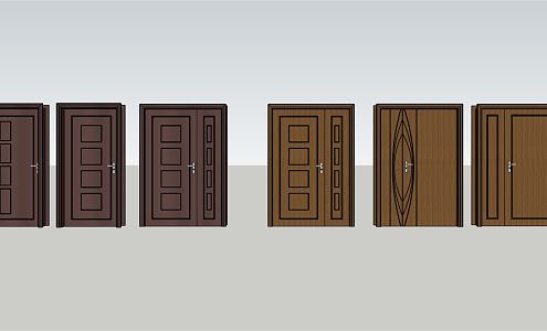 New Chinese style single door 3d model