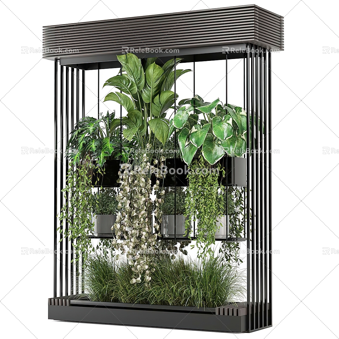 Modern Bonsai Iron Decorative Rack Metal Decorative Rack Potted Plant Green Plant Flower Pot Indoor Green Plant 3d model