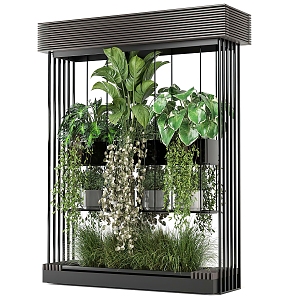 Potted Plant Bonsai Iron Decorative Rack Metal Decorative Rack Potted Plant Green Plant Flower Pot Indoor Green Plant 3d model