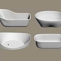 Modern White Ceramic Washbasins Collection Featuring Different Stylish Shapes And Designs 3d model