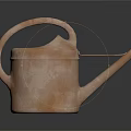 Vintage Copper Tea Pot with Engraved Patterns Curved Handle and Slender Spout 3d model