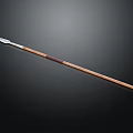 Traditional Spear Weapon With Polished Metal Head And Smooth Wooden Shaft Design