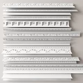 European-style plaster line carved 3d model