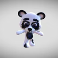 Playful 3D Panda Cartoon Character With Big Eyes And Open Arms