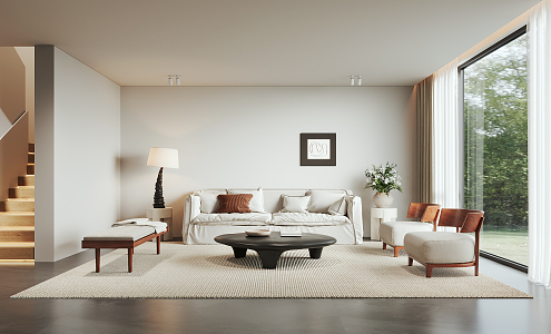 modern living room villa living room 3d model