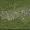 Aerial View Urban Planning With Green Spaces Road Networks And Water Systems