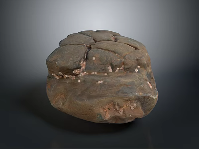 Natural Stone And Wood Decorative Piece Crafted With Textured Surface Design 3d model