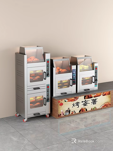 Iron Art Commercial Sweet Potato Roasting Machines With Durable Structure For Street Food 3d model 