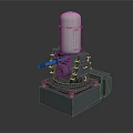 Industrial Metal Mechanical Equipment With Gray Structure And White Cylinder Top