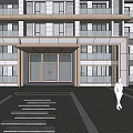 Contemporary Building Exterior Featuring Glass Facade Balconies And Stone Entrance Path
