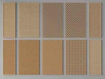 Decorative Wall Panels With Various Textured Patterns And Designs For Interior Decor 3d model
