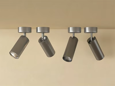 Stylish Modern Silver Recessed Spotlights Mounted On Ceiling For Home Lighting 3d model
