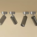 Stylish Modern Silver Recessed Spotlights Mounted On Ceiling For Home Lighting 3d model