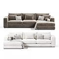 Multi-person Sofa Fabric Multi-person Sofa Fabric Pillow poliform 3d model