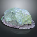 Organic Natural Stone With Green Moss Covered Rough Surface And Natural Shape For Garden Decoration