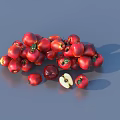 Ripe Juicy Red Apples Whole and Sliced on Gray Surface