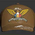 Brown Baseball Cap With 24th Winged Emblem And Team ARMY Text 3d model