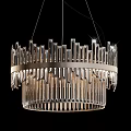 Modern Crystal Chandeliers With Geometric Frames And Hanging Crystal Elements 3d model