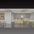 Modern Digital Store Interior With Display Tables And Organized Electronics Shelves