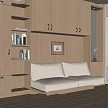 modern double sofa double folding sofa 3d model